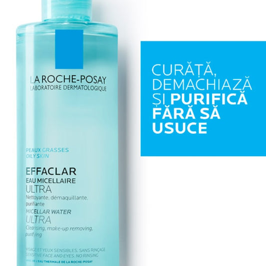 Apa micelara ultra La Roche-Posay pentru tenul seboreic, fata si ochi, 400 ml